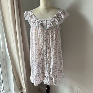 Rachel Ashwell SHABBY CHIC Floral Cotton RUFFLED LACE Chemise Nightgown Sz S